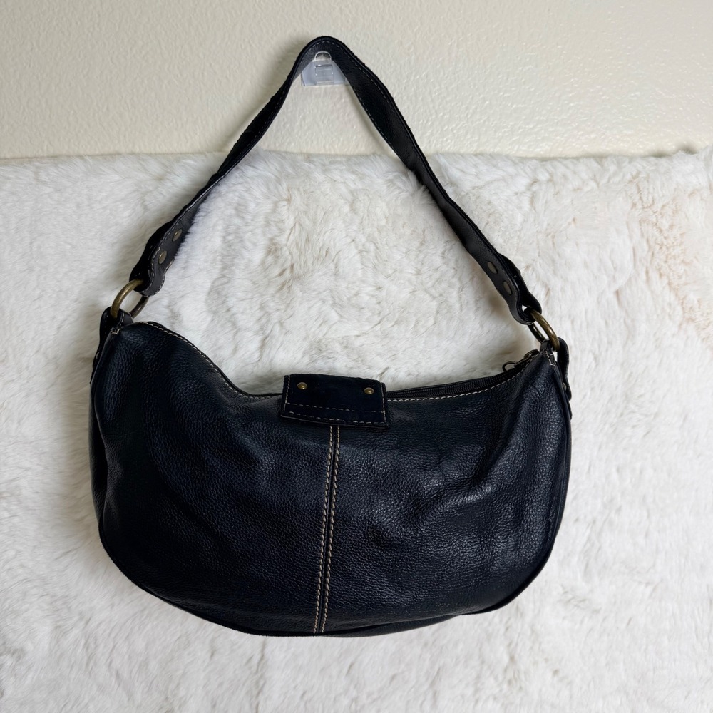 The Sak Black Leather Studded Hobo Shoulder Bag Y2K Tassel Suede Pink Label - Picture 2 of 8